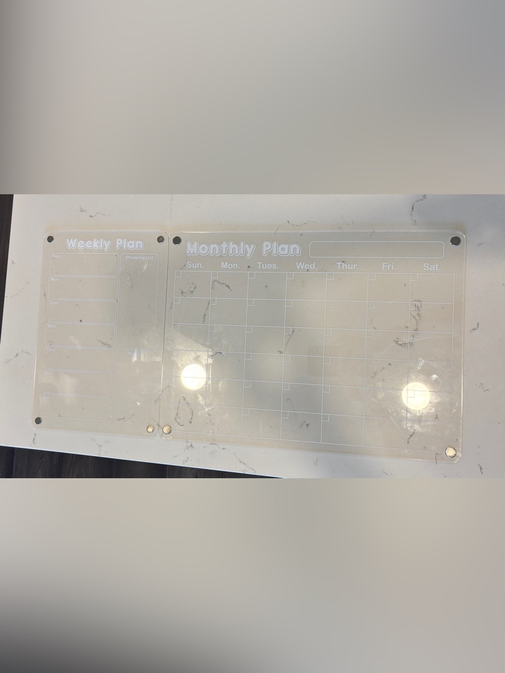 2Pack Acrylic Magnetic Dry Erase board for Fridge